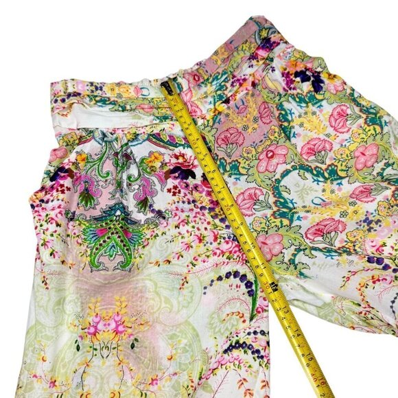 NWT Boho Pajama Lounge Pants Sz.L Pockets Floral Multi Pink Elastic Waist Fairy - Picture 7 of 10